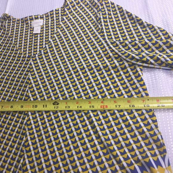 Chico's 1 top handkerchief hem 3/4 bell sleeve - Picture 13 of 14